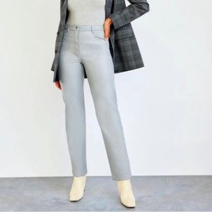 Aritzia Wilfred The Melina Pant High-Waisted Vegan Leather Marble Gray Sz 2